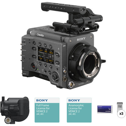 Cámara Sony VENICE 2 con EVF OLED, 3 tarjetas de 1 TB y licencias de fotograma completo + anamórficas (8K)