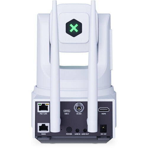 Cámara PTZ BirdDog X4 Ultra 4K con seguimiento por IA (blanca)