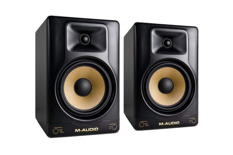 Bocinas de estudio M-Audio Forty Eighty para Radio con pedestal AURAY TMS-135