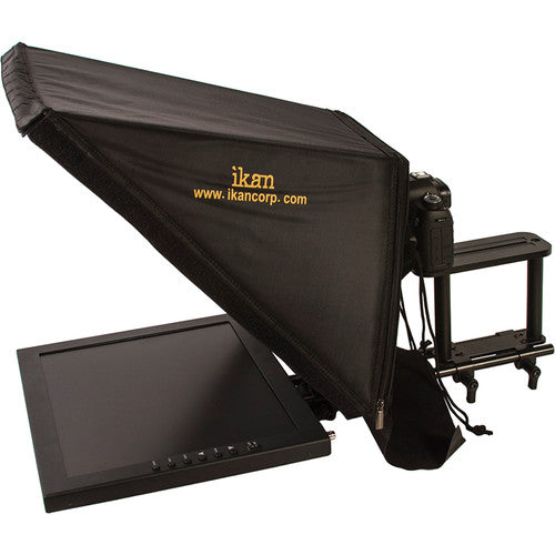 Teleprompter ikan PT3500  montado en varilla de 15 "para ubicación y estudio Atelsa