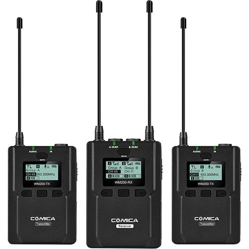 micrófono Omni inalámbrico Lavalier  Cómica Audio CVM-WM200A Cómica
