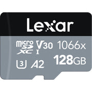 Tarjeta de memoria Lexar Professional 128GB 1066x UHS-I microSDXC con adaptador SD (Serie SILVER) Atelsa