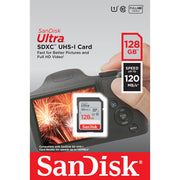 Tarjeta de memoria SanDisk Ultra UHS-I SDXC de 128 GB Atelsa